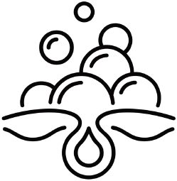 Soap foam bubbles outline icon